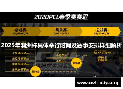 2025年澳洲杯具体举行时间及赛事安排详细解析
